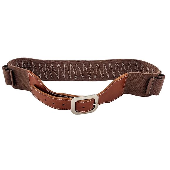 Shotgun Shell Cartridge Belt Holder 12-Gauge Waist Size 40 Brown Leather Closure - Picture 3 of 5
